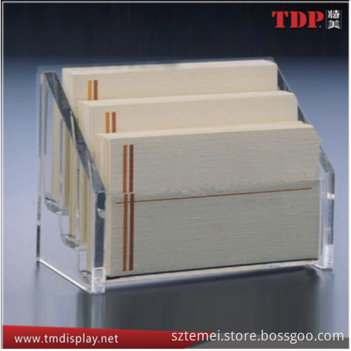clear acrylic 3 tiers business card holder and dispenser pocket business card holder desktop business card holder for job